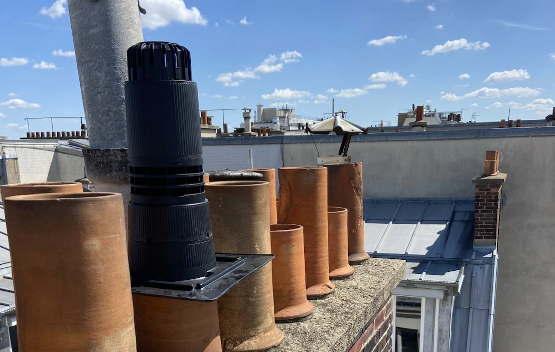 Terminal de tubage de cheminée pour chaudière à condensation